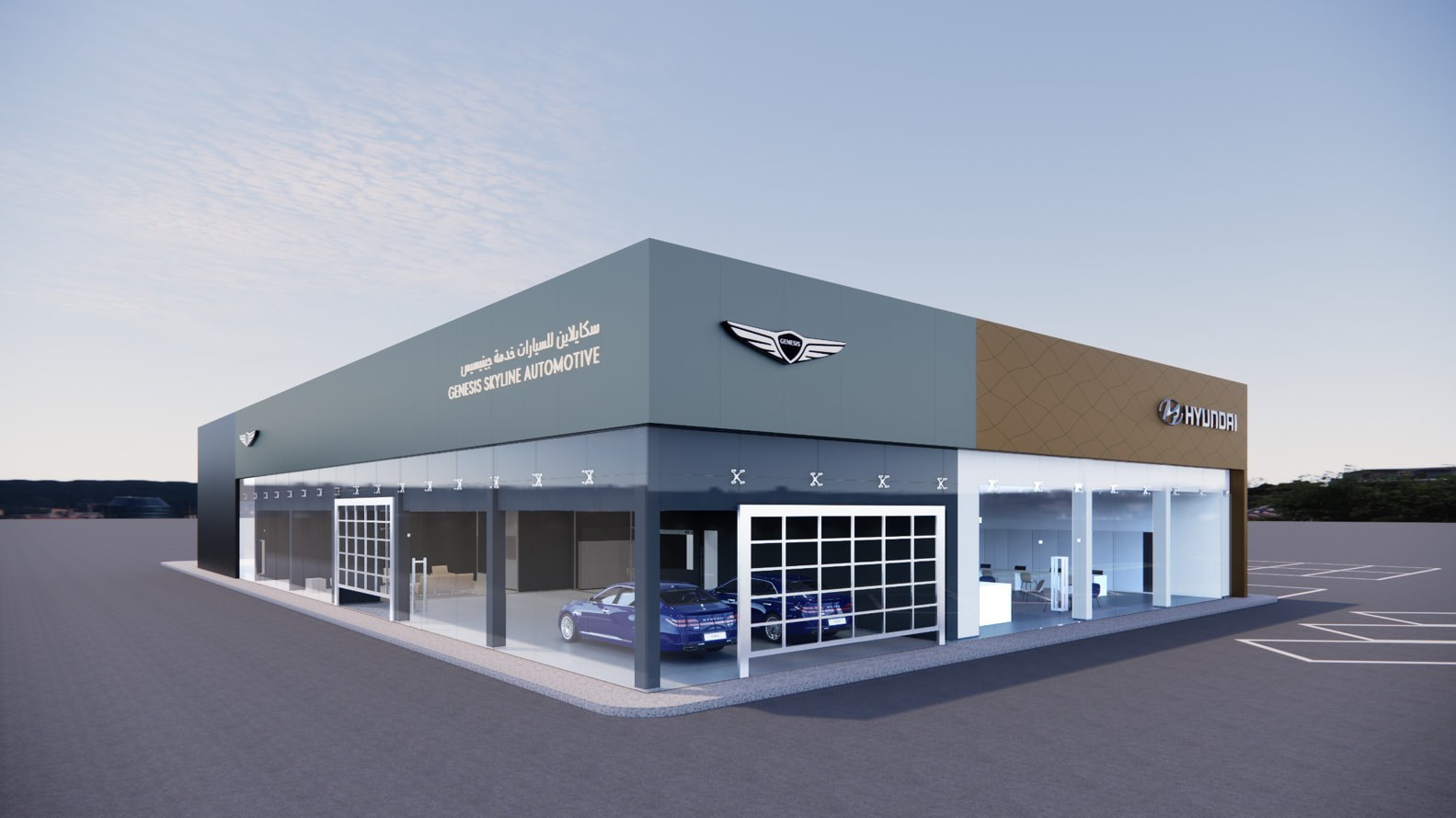 Genesis Showroom, Dubai — by HDG